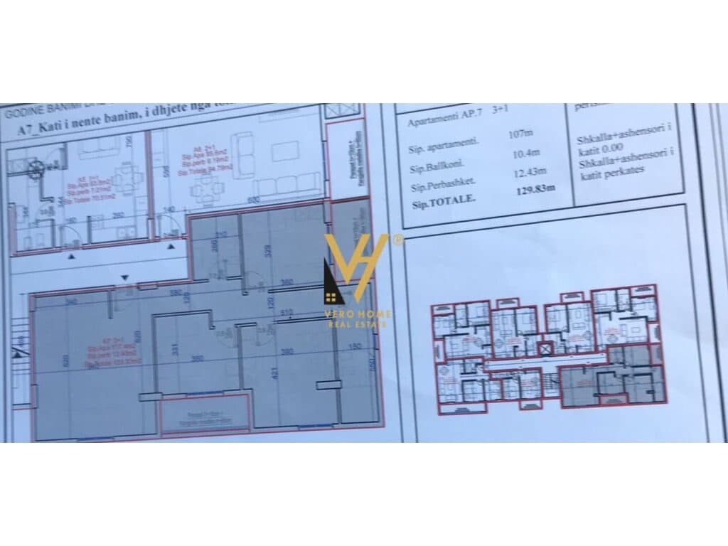 Shitet Apartament 3+1+ballkon ne Vlore , Gjykata e Apelit 129 m2