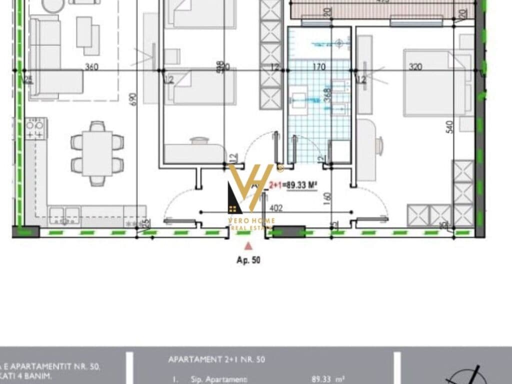 Shitet Apartament 2+1+ballkon ne Kamez 104 m2
