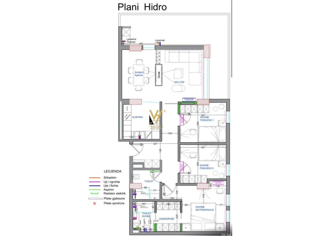 Shitet Apartament 3+1+2 te Kompleksi Univers City 154 m2 3