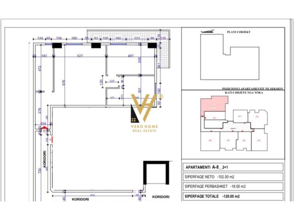 Shitet Apartament 2+1+ballkon ne Vlore , Kishes Ortodokse 120 m2