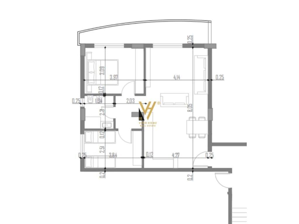 Shitet Apartament 2+1+ballkon te Uji i Ftohte ne Vlore 100 m2