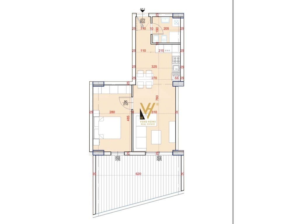 SHITET APARTAMENT 1+1 NE ASTIR 108.880 EURO