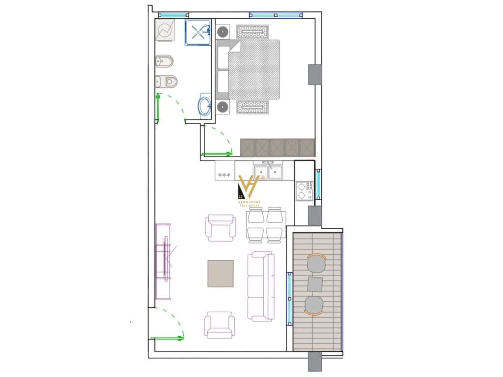Shitet Apartament 1+1+ballkon te Mali i Robit 62 m2