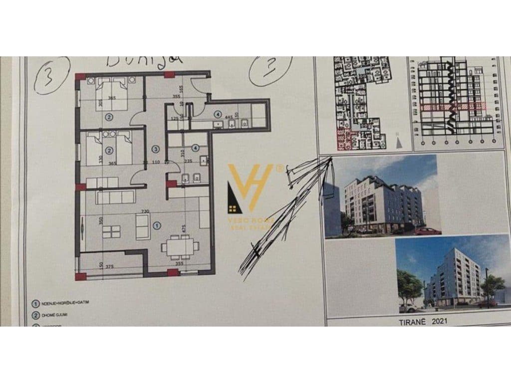 SHITET APARTAMENT 2+1+2 TE ALI DEMI 155.000 EURO