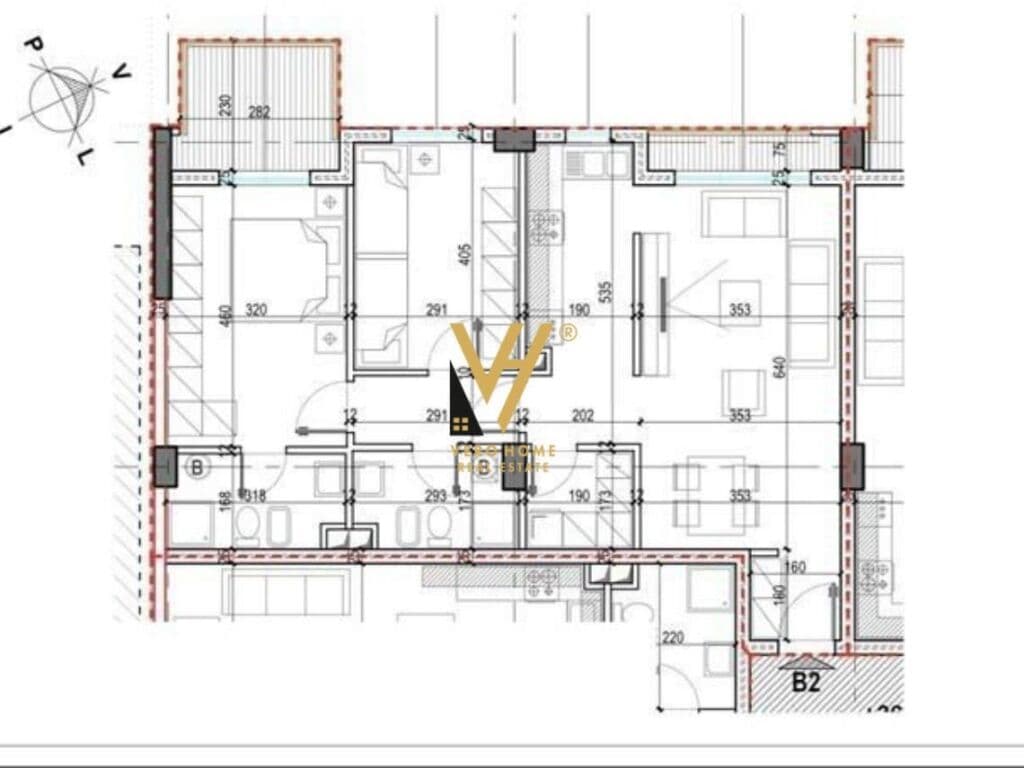 Shitet apartament 2+1+2 te Kupola, Laprake 116 m2