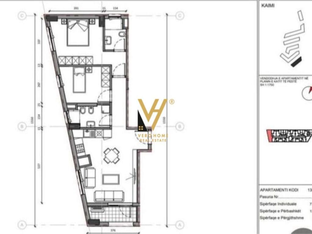 Shitet Apartament 2+1+2+ballkon te Kompleksi Mangalem , Ali Demi 90 m2 3