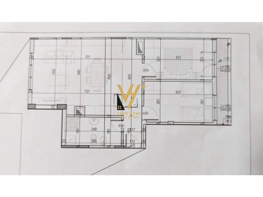 Shitet Apartament 2+1+ballkon te Shkolla e Kuqe 89 m2 1