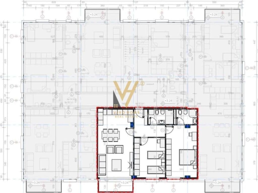 Shitet apartament 2+1+ballkon te Kopshti Botanik 116 m2