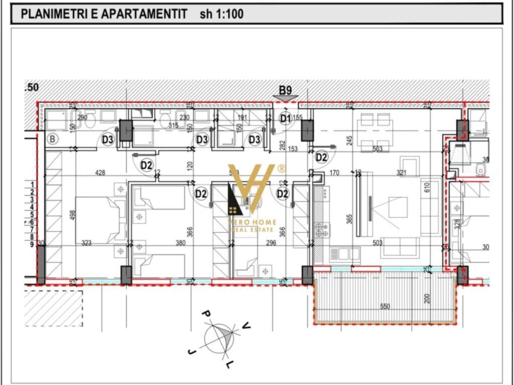 Shitet apartament 3+1+ballkon te Kompleksi E88, Laprake 141 m2