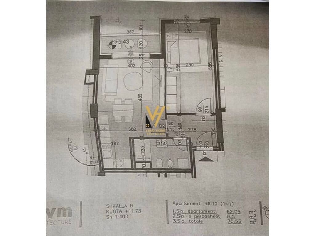 Shitet Apartament 1+1+ballkon tek Porcelani 70 m2