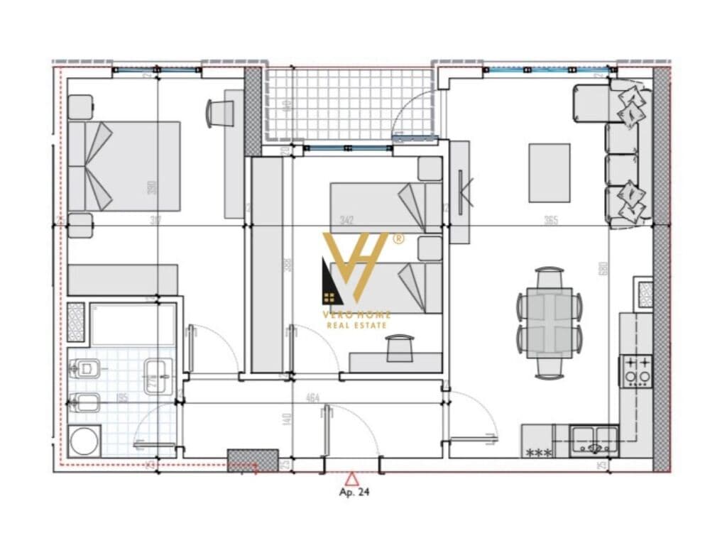 Shitet apartament 2+1+ballkon te Kompleksi Univers City 89 m2