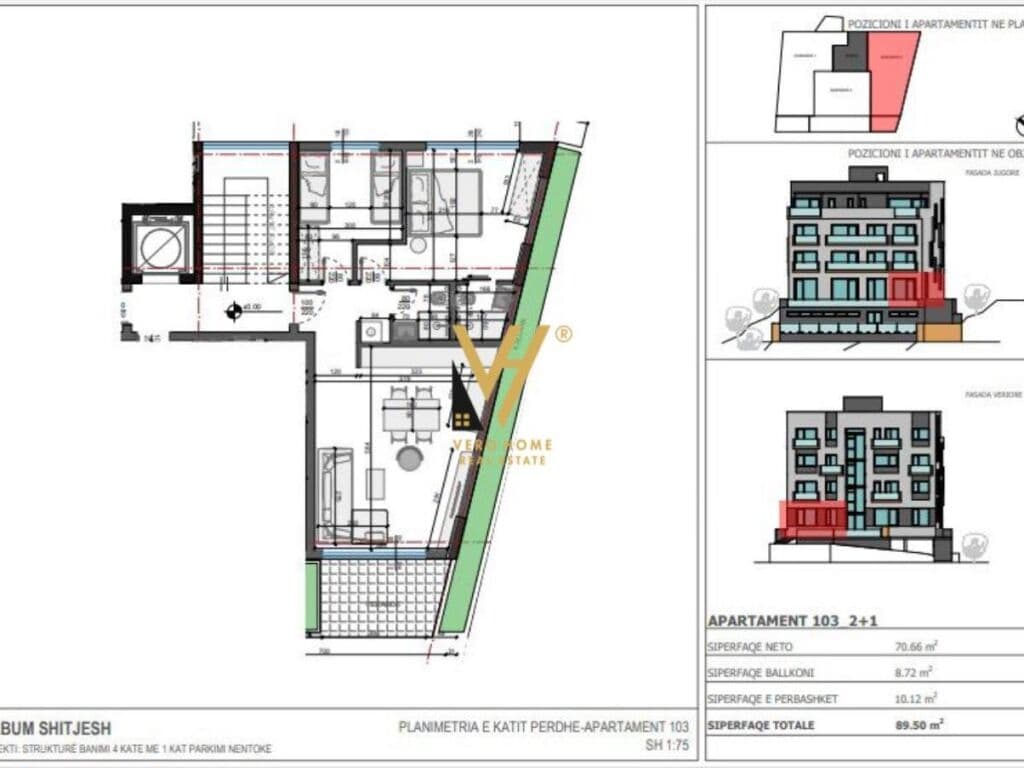 Shitet Apartament 2+1+2 ne Sarande 89 m2 4