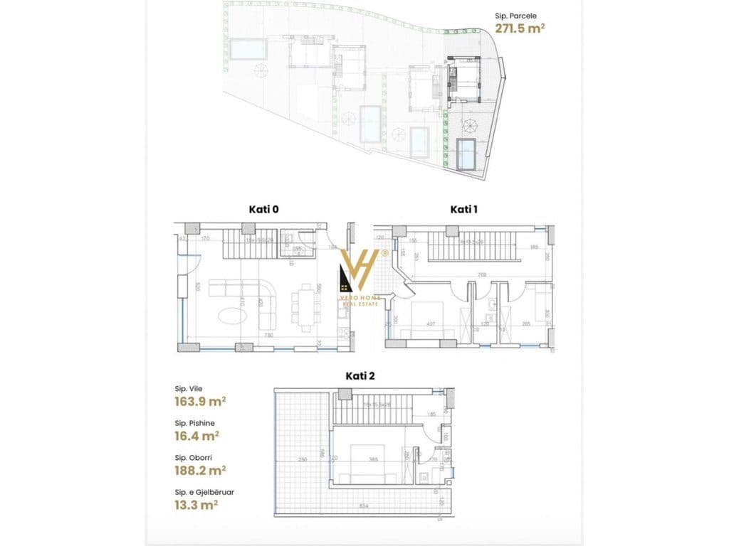 SHITET VILE TRE KATESHE TE WHITE VILLAS , BORSH 570.000 EURO