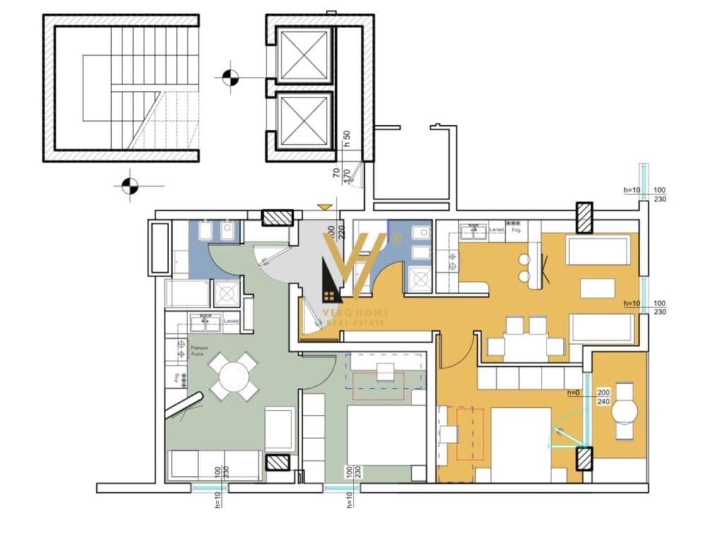 Shitet Apartament 2+1+ballkon te Xhamlliku 113 m2