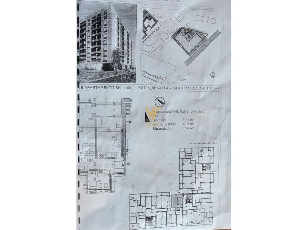 Shitet Apartament 1+1+ballkon ne Qerret 67 m2