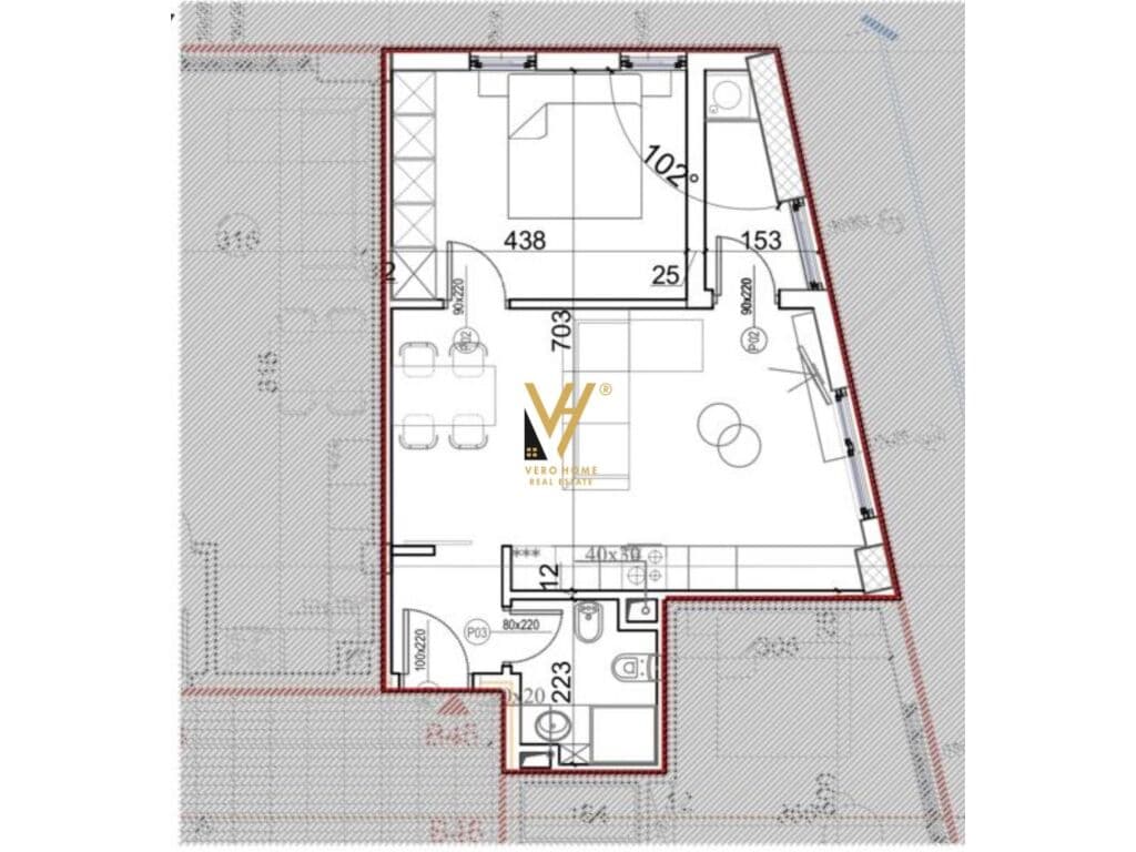 Shitet apartament 1+1+ballkon te Spitali American 2 60 m2 1