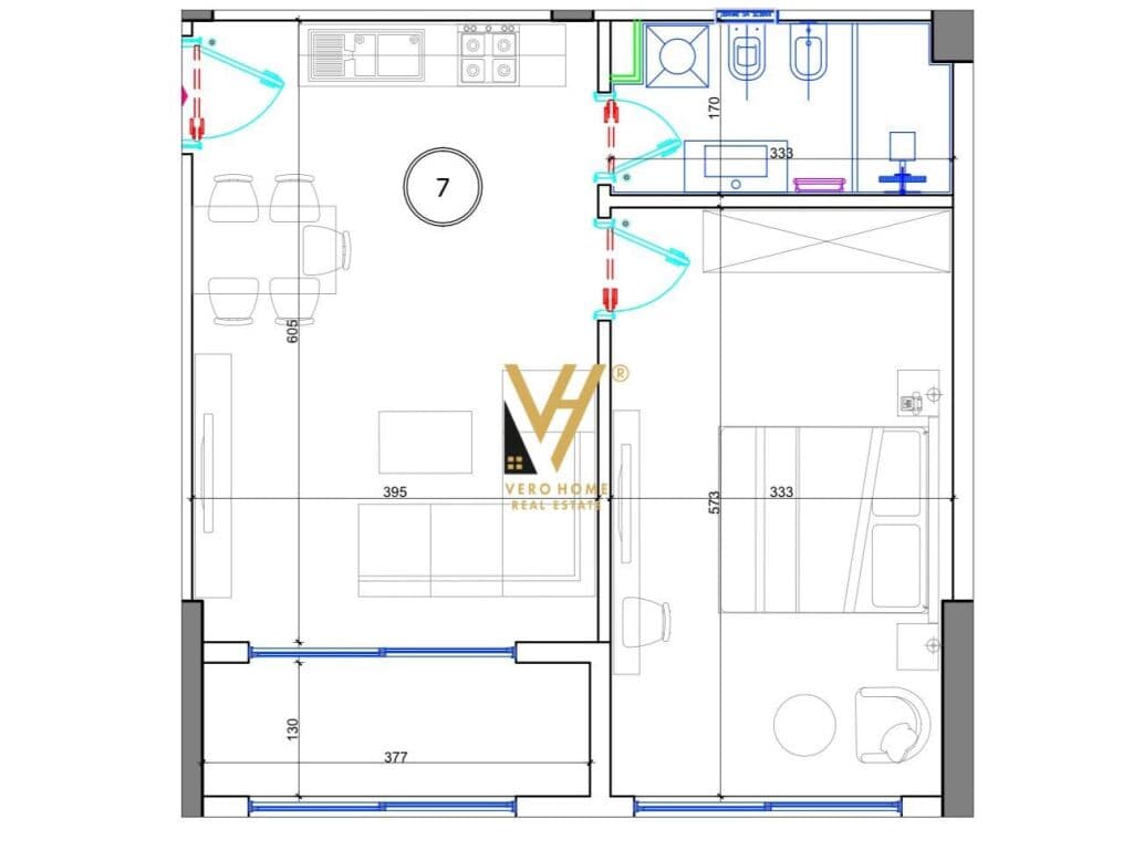 Shitet Apartament 1+1+ballkon ne Golem 72 m2