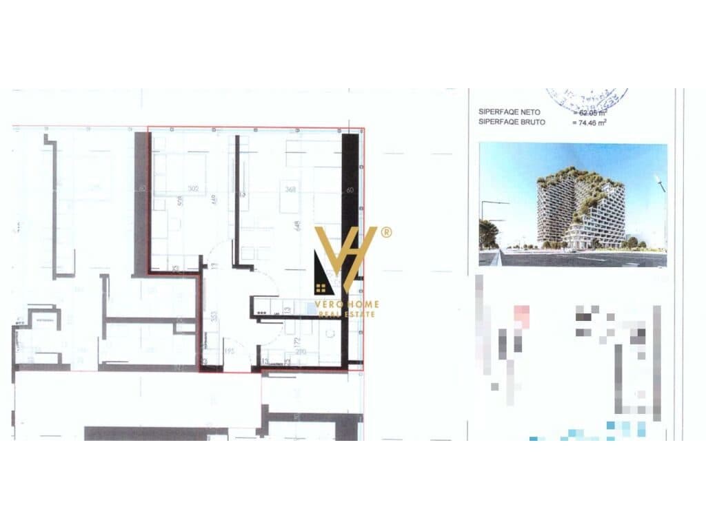 Shitet Apartament 1+1+ballkon te Lion Park 2 , Zogu i Zi 75 m2