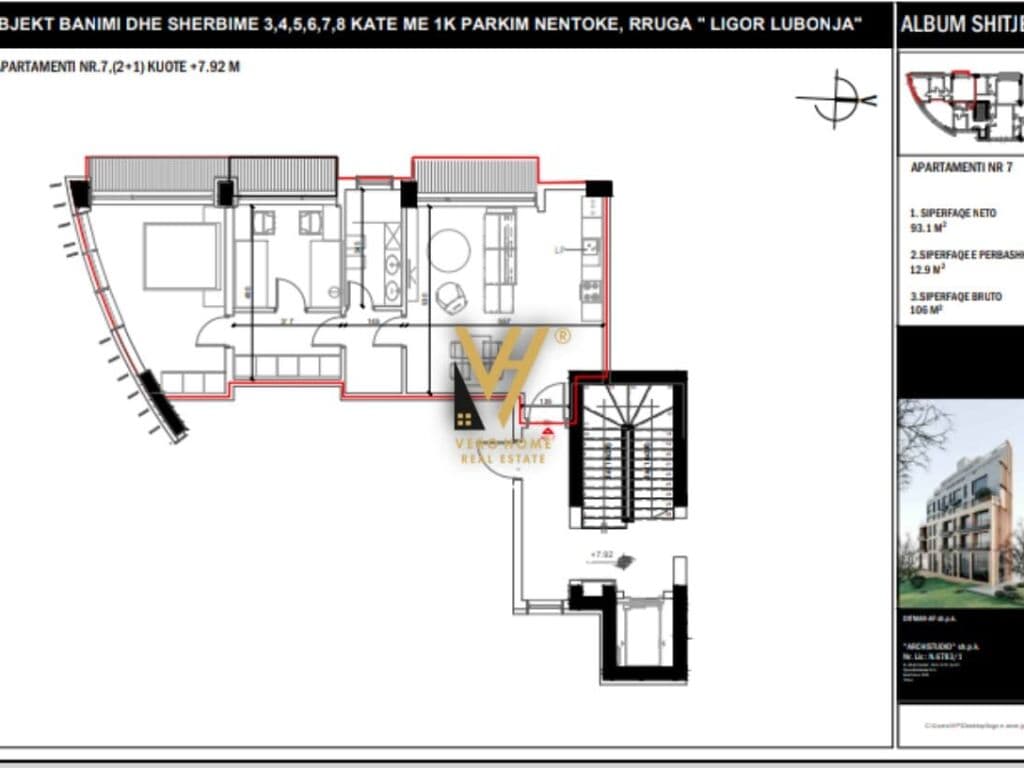Shitet apartament 2+1 te Liqeni i Farkes 106 m2