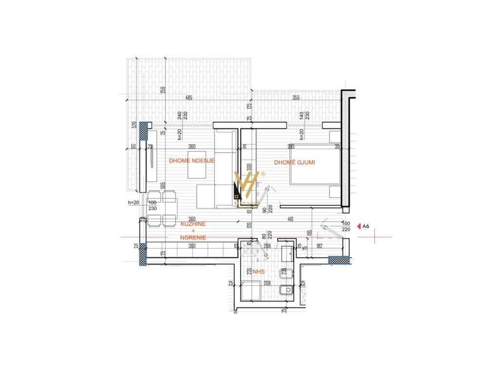 Shitet Apartament 1+1+verande te Ish Parku i Autobusave 74 m2