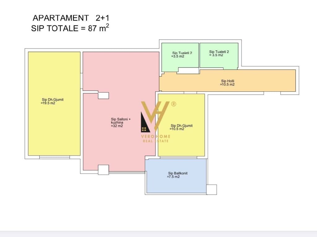 Shitet Apartament 2+1+2+ballkon te 9-Kateshet 100 m2