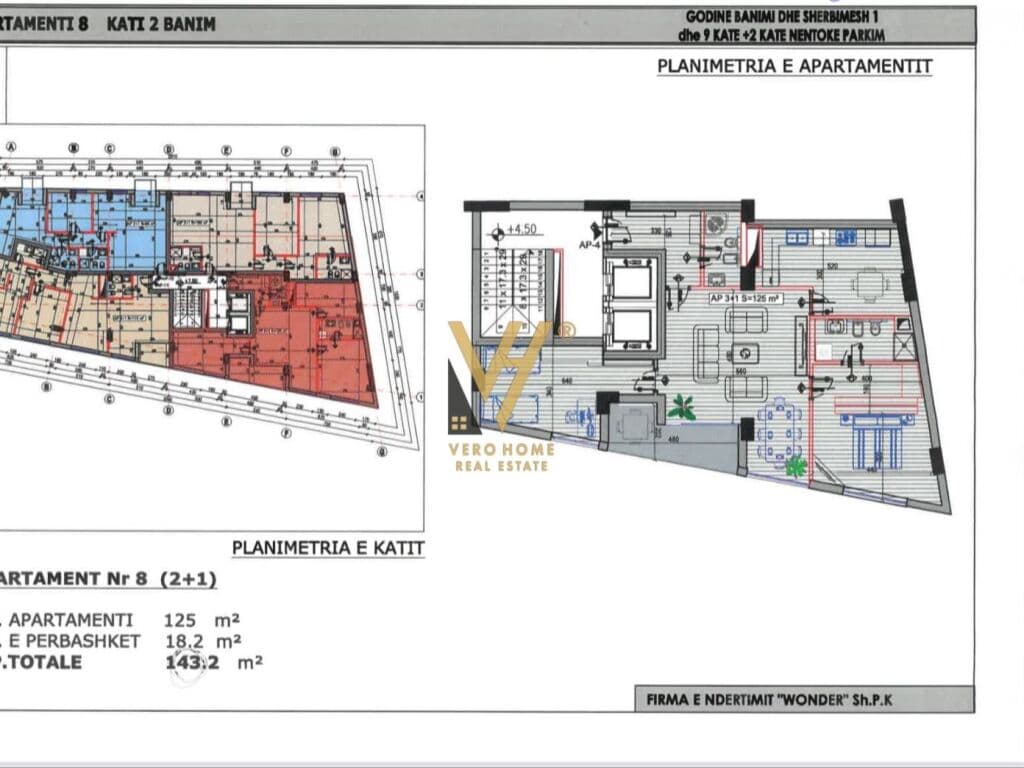 Shitet apartament 2+1 +2 te Rruga e Elbasanit , pran Lion Park 143 m2