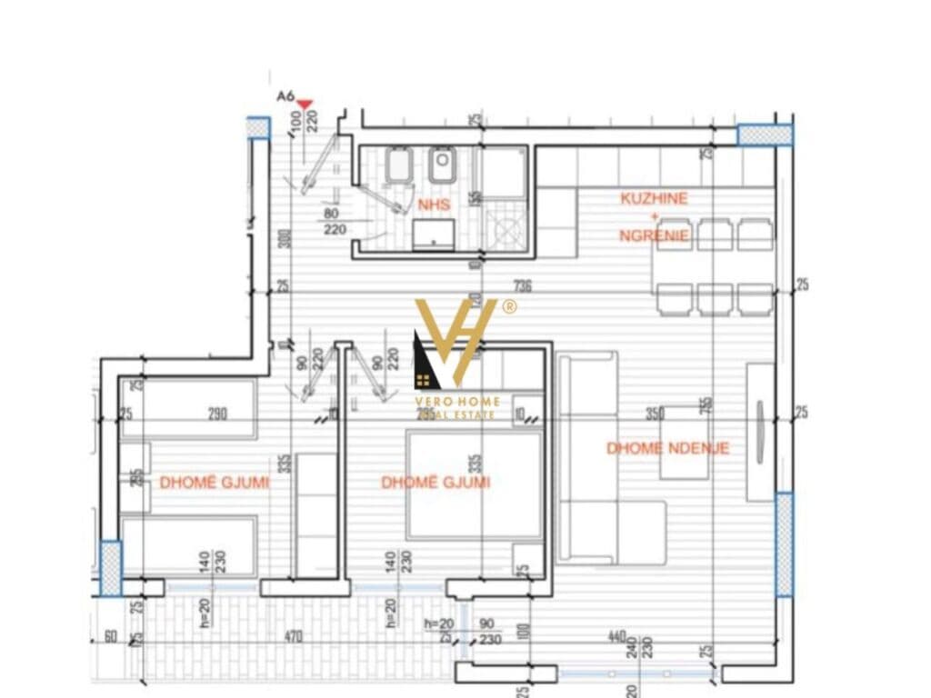 Shitet Apartament 2+1+ballkon te Ish Parku i Autobusave 80 m2