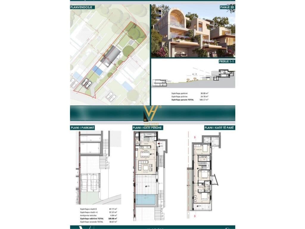 Shitet Vile dy kateshe te kompleksi Nukli G11 , Palase, Himare 190 m2 1