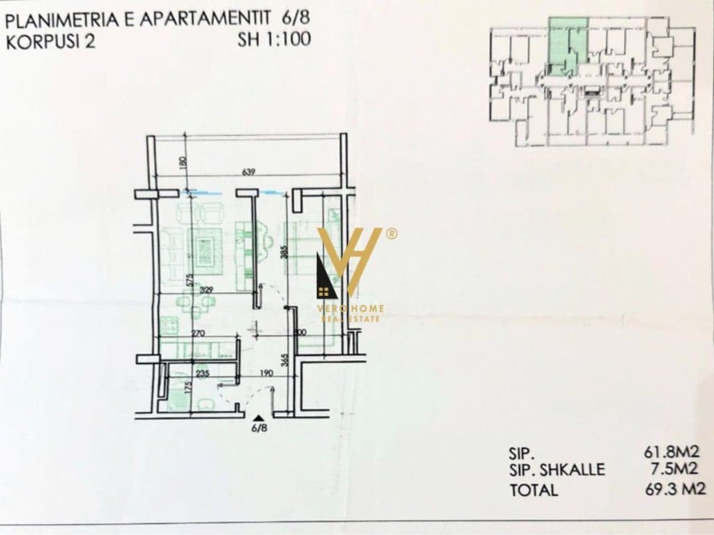 SHITET APARTAMENT 1+1+BLK NE FRESK 85.000 EURO