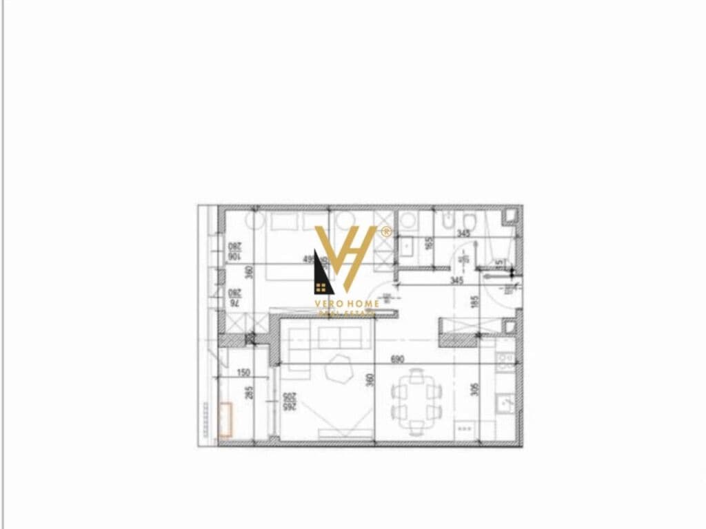 Shitet Apartament 1+1+ballkon te Kompleksi Delijorgjit 76 m2