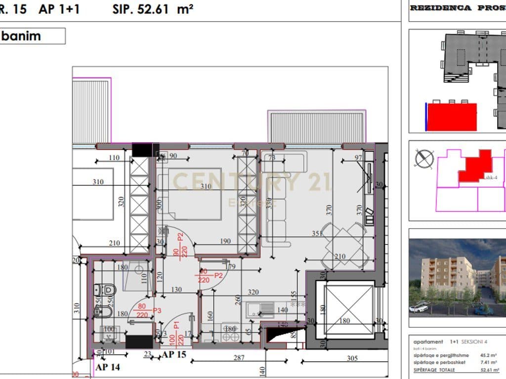 Kompleksi “Kodra e Liqenit”, Paskuqan-Shesim apartament 1+1 2
