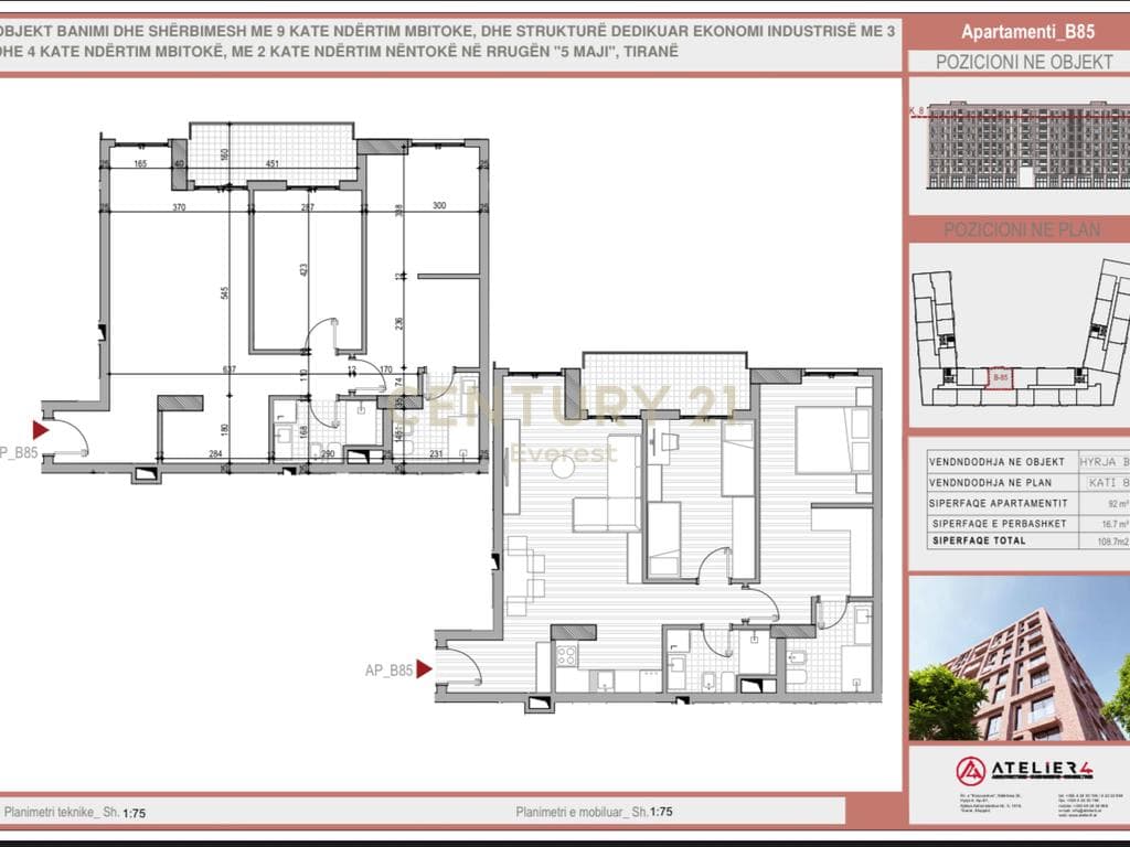 RRUGA 5 MAJI, SHESIM APARTAMENT 2+1+2 3