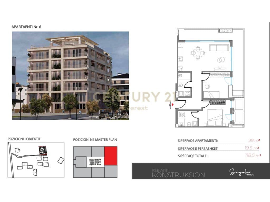RADHIME, SHESIM APARTAMENT 2+1+PARKIM