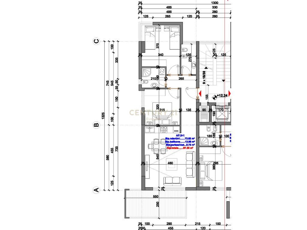 SARANDE, SHESIM APARTAMENT 3+1+2 ME PAMJE NGA DETI PRANE VILES QEVERITARE 3