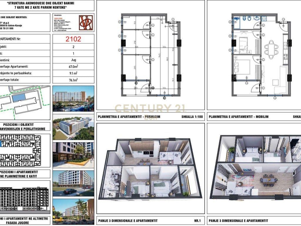 SHITET APARTAMENT 2+1 TEK " VM REZIDENCE "NE GOLEM !