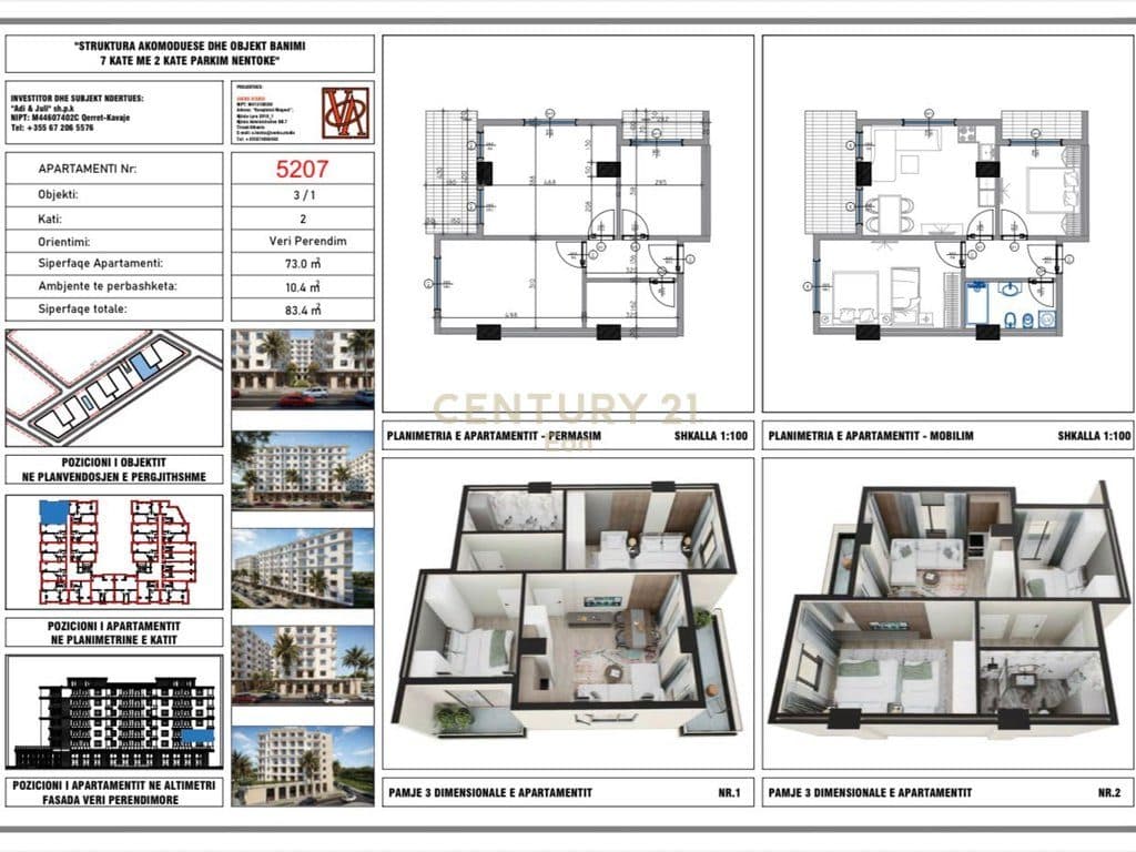 Shitet apartament 2+1 në Rezidencën "Blue Horizon" , Qerret – Pagesë me Këste !