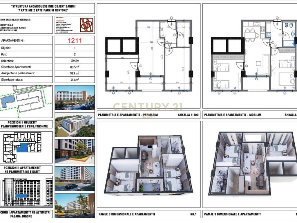 SHESIM APARTAMENT 2+1 me PAMJE AQUAPARKU E NDARE NE 1+1 DHE STUDIO TEK V.M RESIDENCE GOLEM! 2
