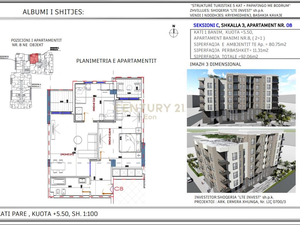 Apartament 2+2 Për Shitje në Golem - 115075€ | 92.06 m² 3