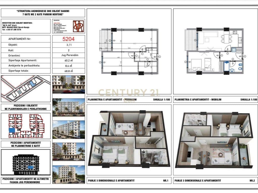 Shitet apartament 1+1 në Rezidencën "Blue Horizon" , Qerret – Pagesë me Këste !