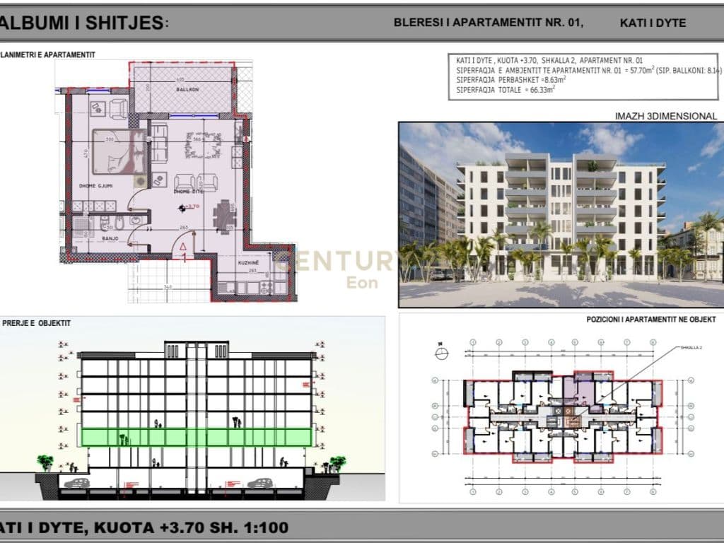 SHITET APARTAMENT 1+1 PRANE DETIT NE GOLEM, NDERTIM I RI ! 2