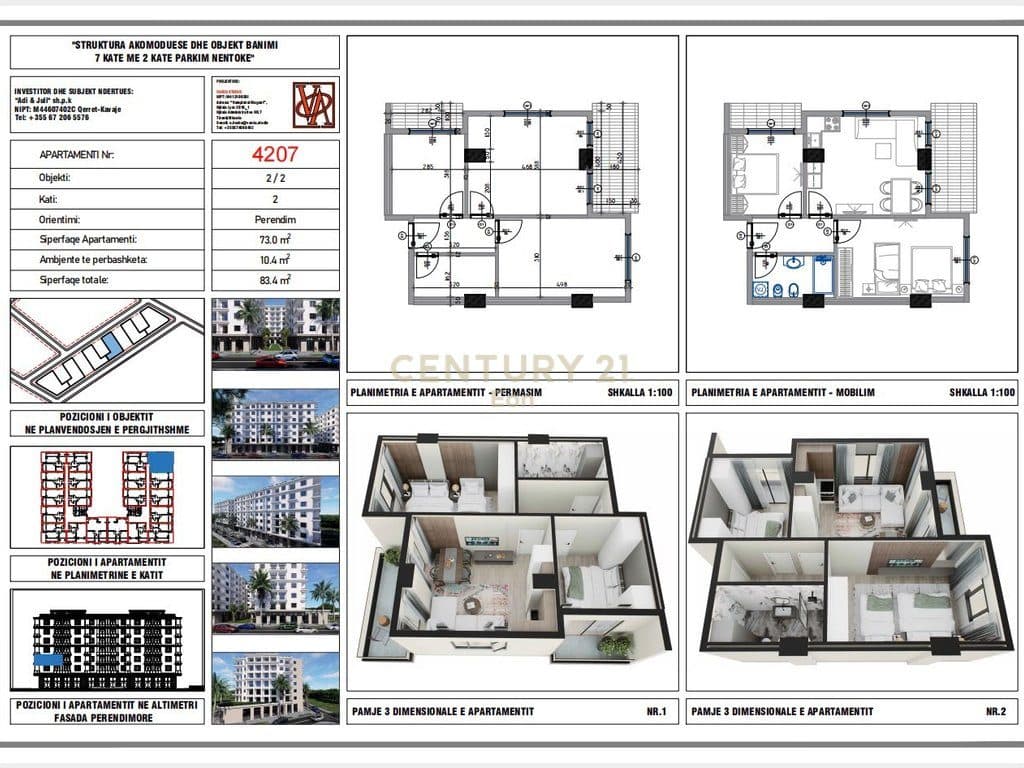 Shitet apartament 2+1 në Rezidencën "Blue Horizon" , Qerret – Pagesë me Këste !