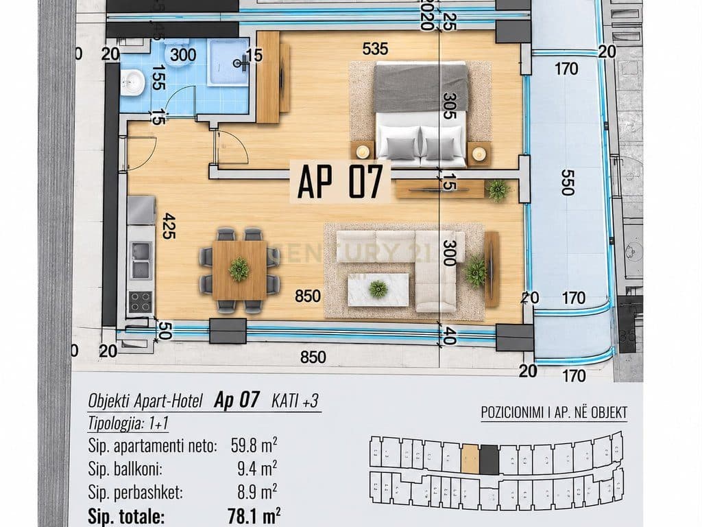 SHESIM APARTAMENT 1+1 PAGESE ME KESTE, TEK BONITA FAMILY, QERRET !