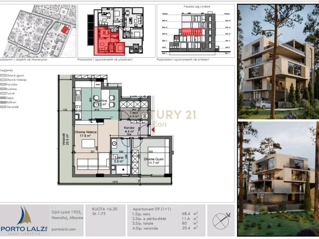 Apartament 1+1 Për Shitje në Gjirin e Lalzit, Durrës – 216,480 € | 80 m²