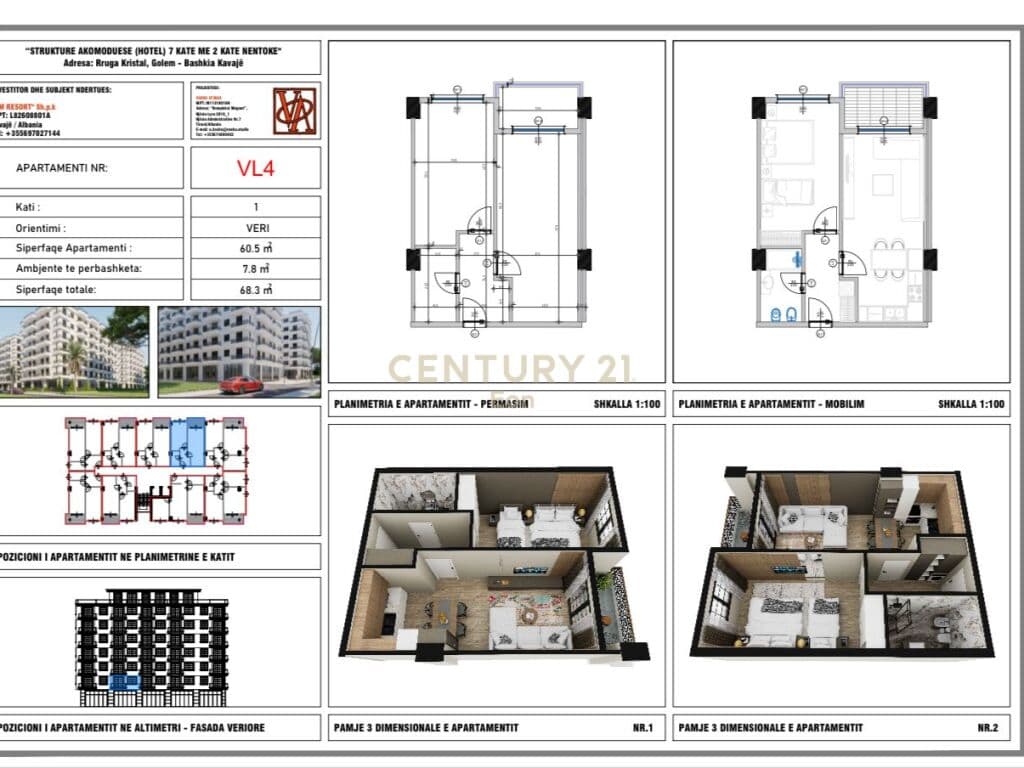 SHITET APARTAMENT 1+1 NE GOLEM, "V.M RESIDENCE" ,MUNDESI PAGESE ME KESTE PER 2 VITE ! 2