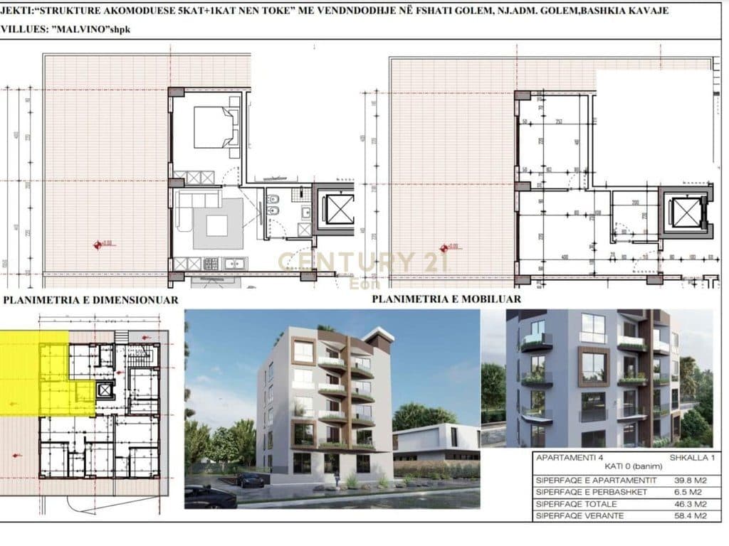 SHITET APARTAMENT 1+1 ME VERANDE , TEK MALI ROBIT ! 3