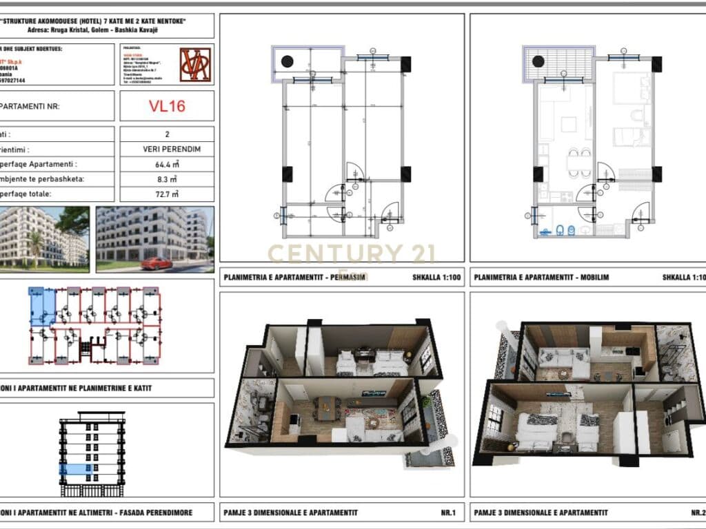 SHITET APARTAMENT 1+1 NE GOLEM ,REZIDENCE E RE ,MUNDESI PAGESE ME KESTE PER 2 VITE ! 3