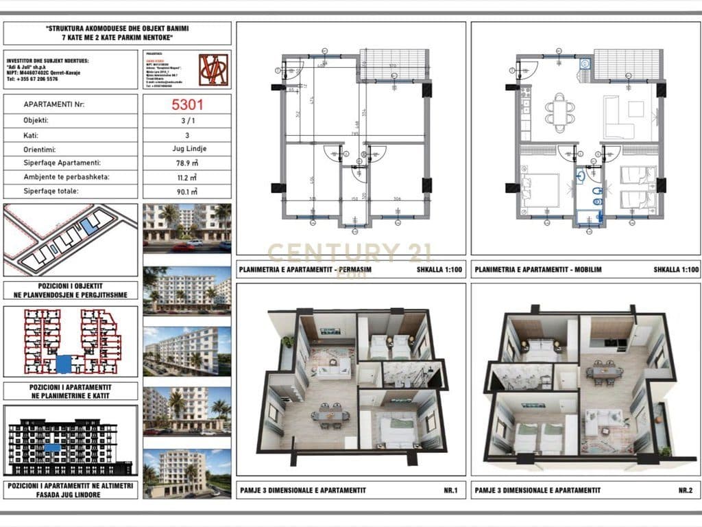 Shitet apartament 2+1 në Rezidencën "Blue Horizon" , Qerret – Pagesë me Këste !