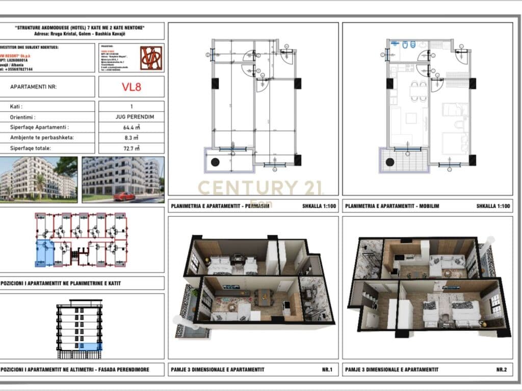 SHITET APARTAMENT 1+1 NE GOLEM, "V.M RESIDENCE" ,MUNDESI PAGESE ME KESTE PER 2 VITE ! 2