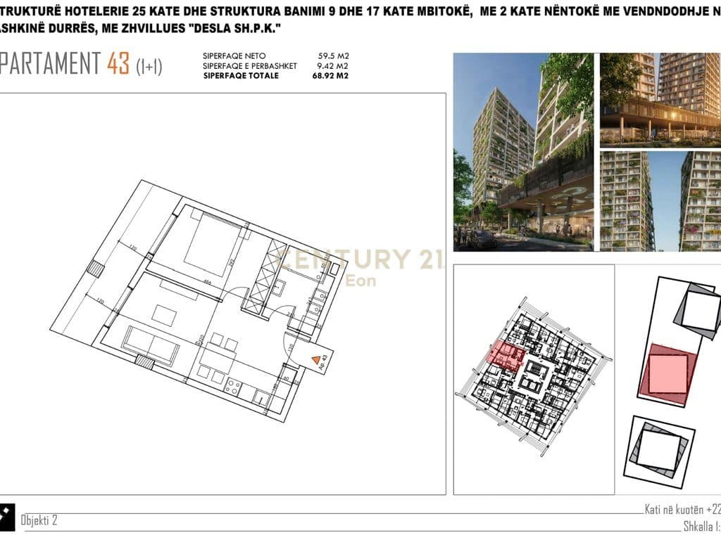 APARTAMENT 1+1 PER SHITJE TEK "DESLA TOWER" PLAZH,DURRES ! 2