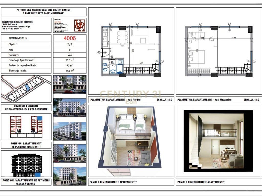 Shitet duplex/loft në Rezidencën "Blue Horizon" , Qerret – Pagesë me Këste !